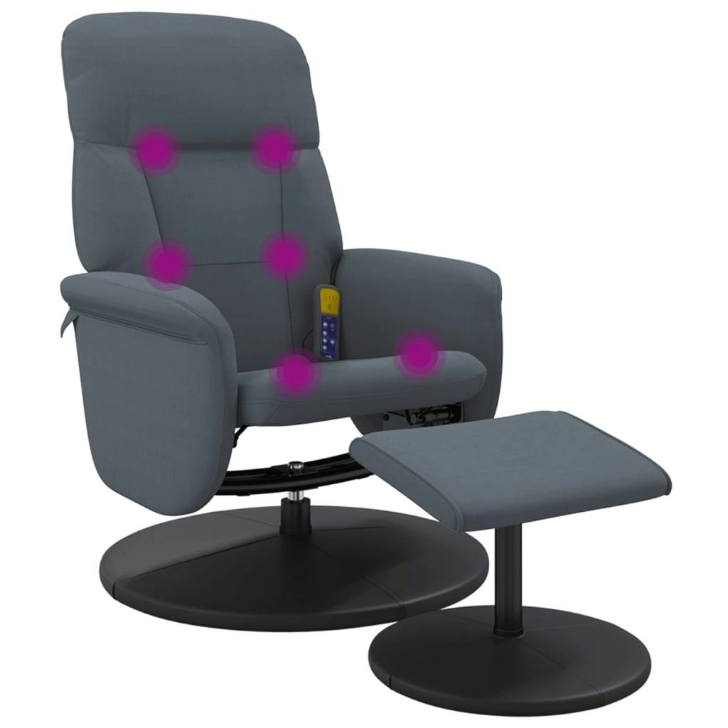 Massage Recliner Chair with Footstool Dark Grey Velvet 356701