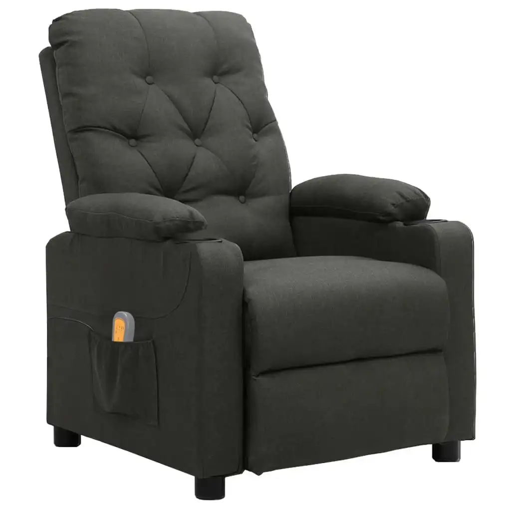 Massage Chair Dark Grey Fabric 339113