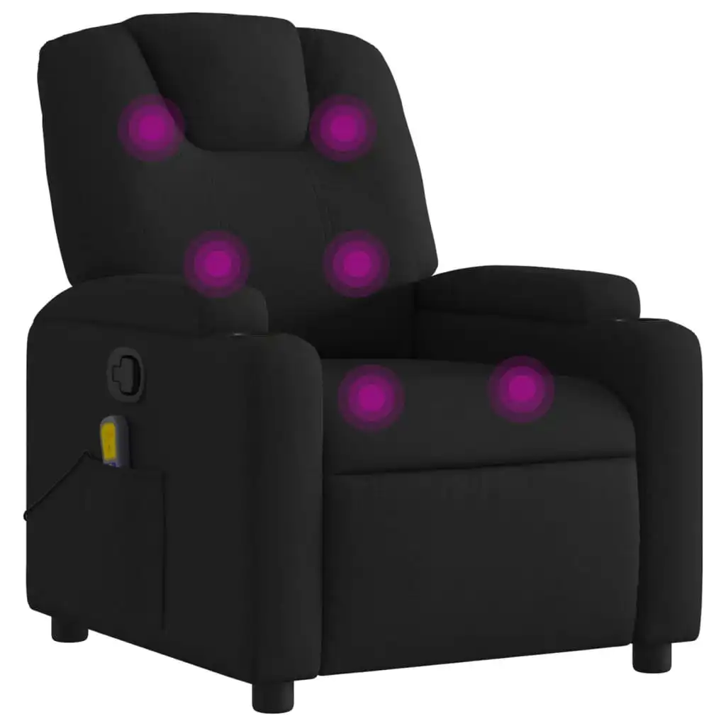 Massage Recliner Chair Black Fabric 372379