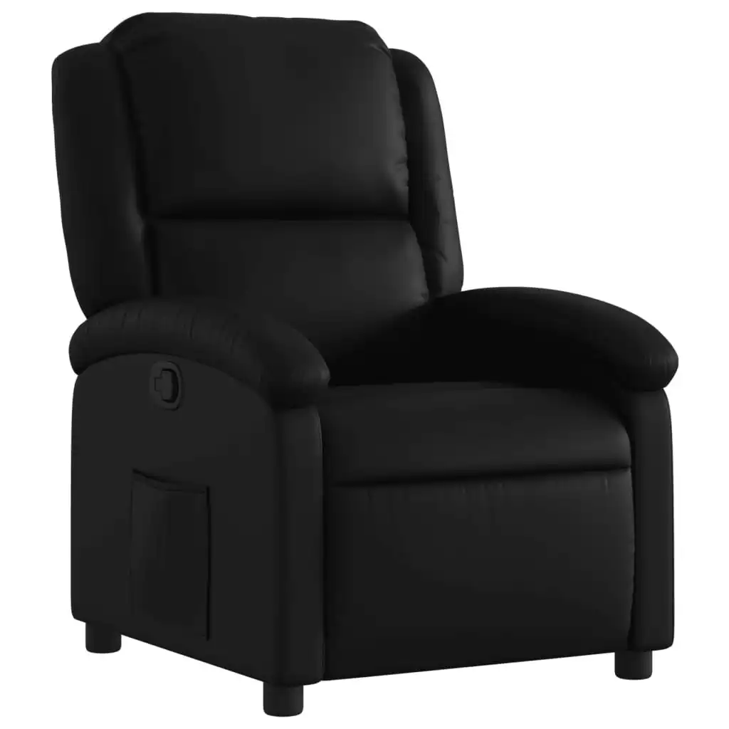 Recliner Chair Black Faux Leather 371775