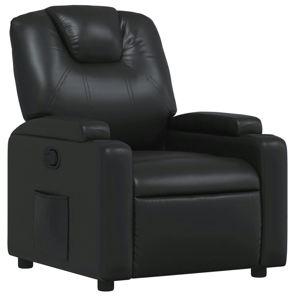 Recliner Chair Black Faux Leather 372389