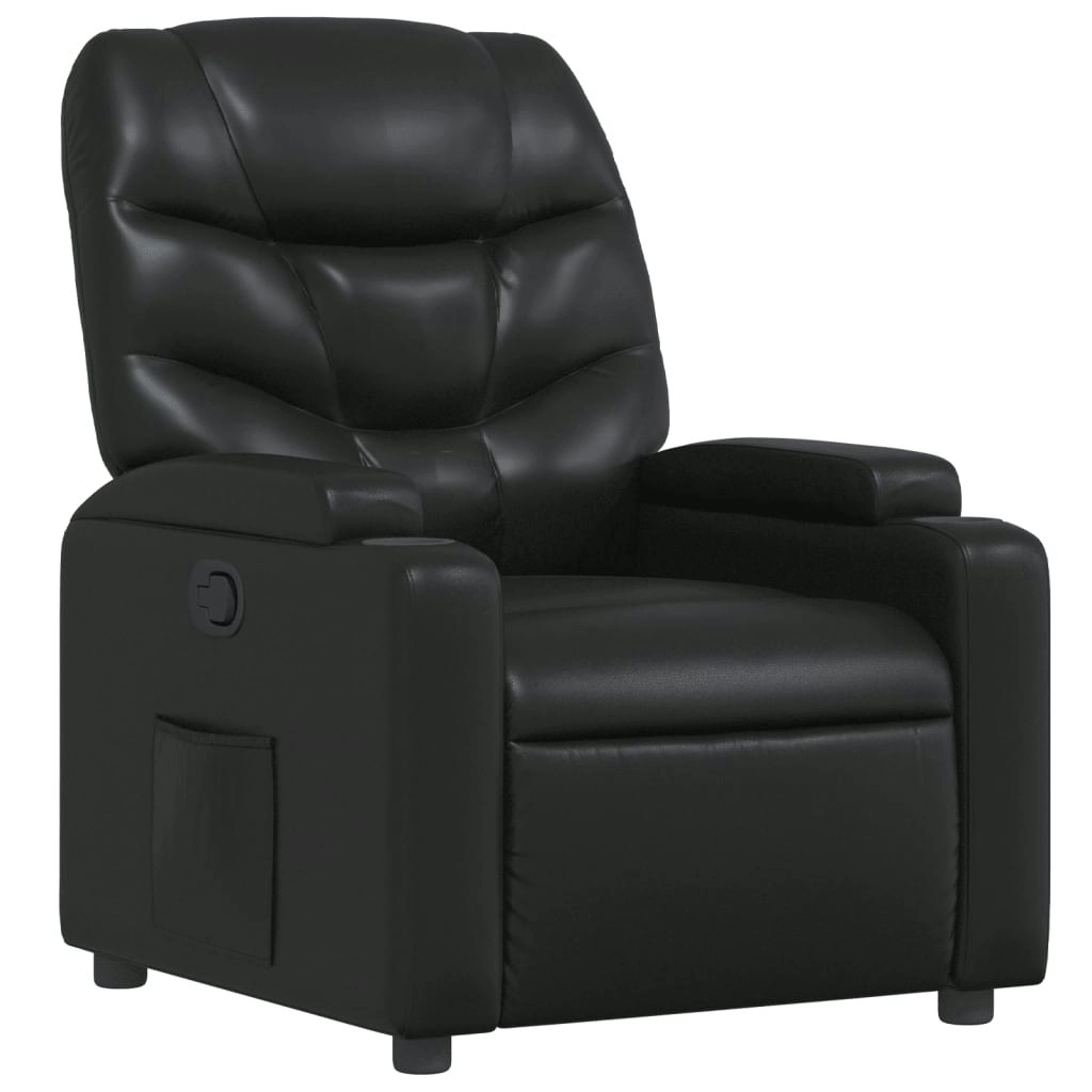 Recliner Chair Black Faux Leather 372465