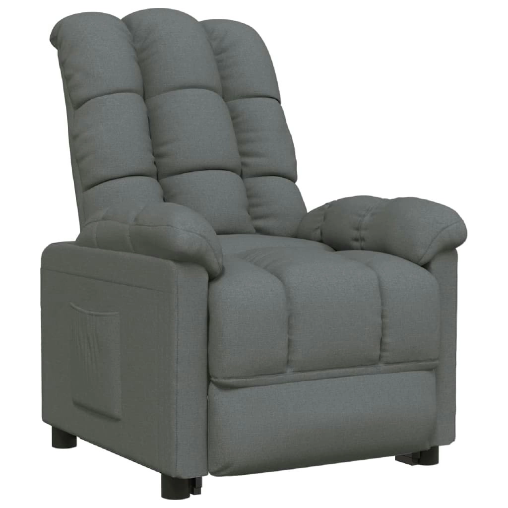 Recliner Chair Dark Grey Fabric 342722