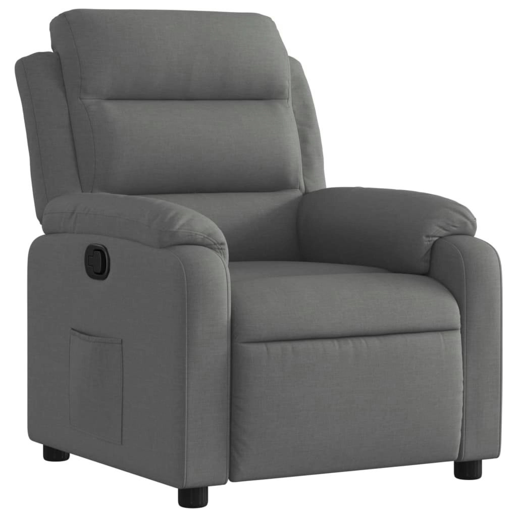 Recliner Chair Dark Grey Fabric 373463