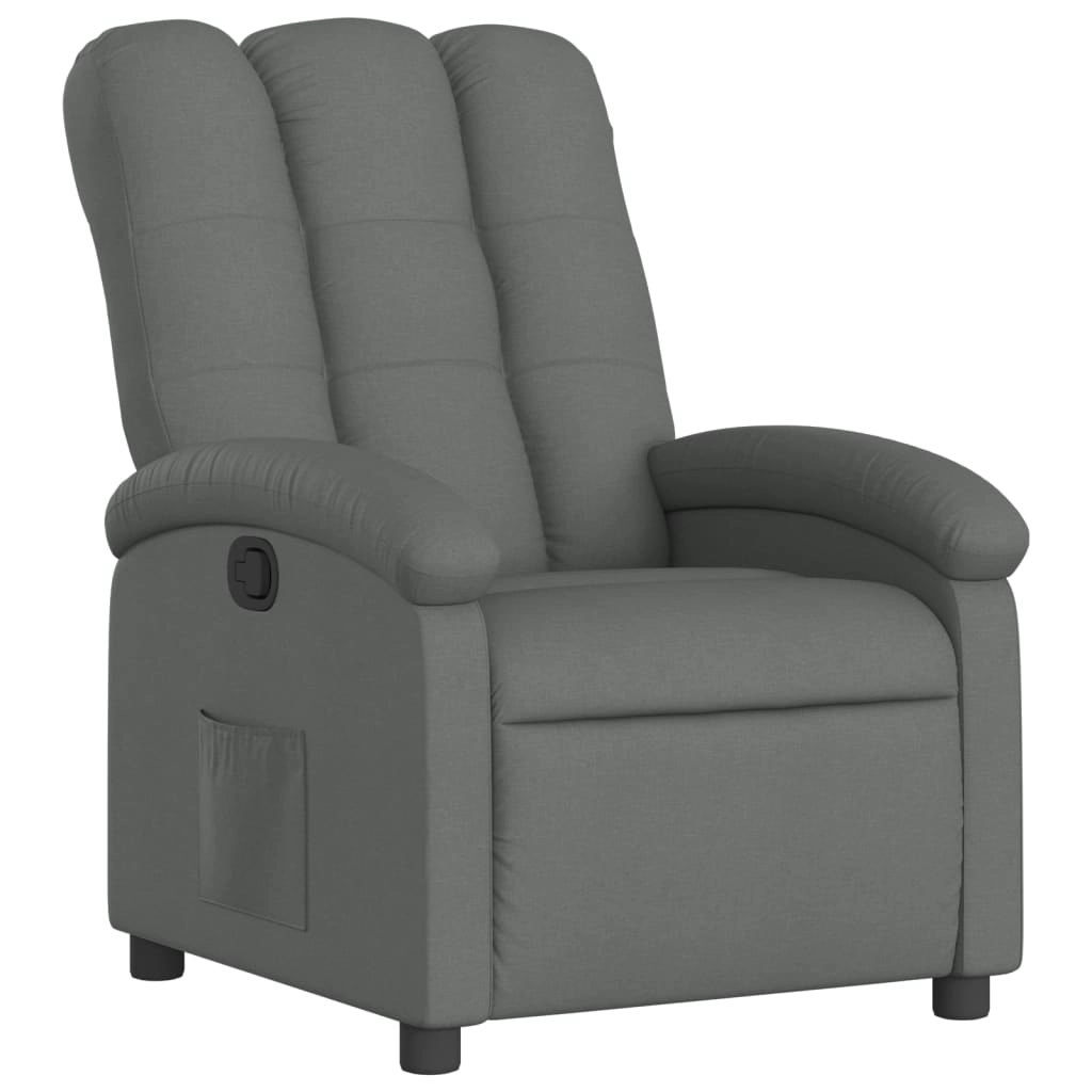 Recliner Chair Dark Grey Fabric 3205381