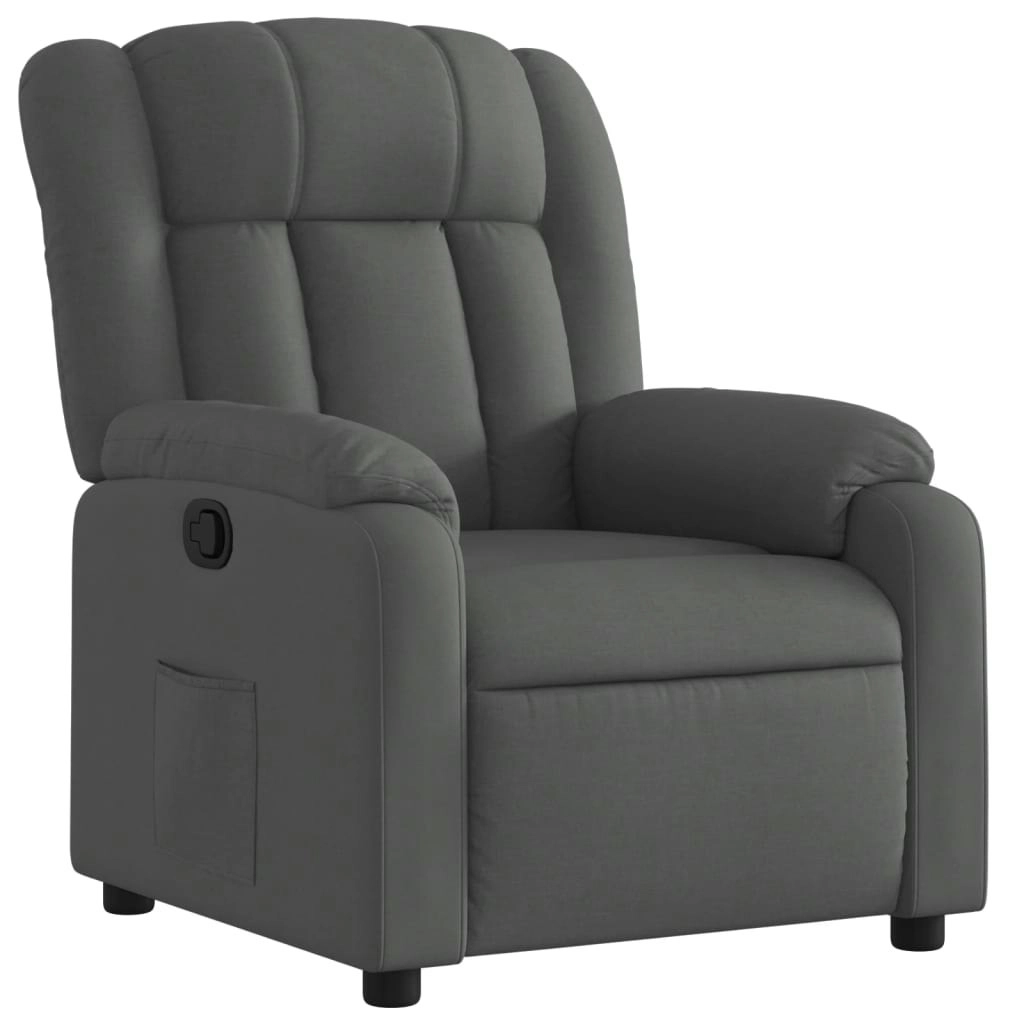 Recliner Chair Dark Grey Fabric 373575