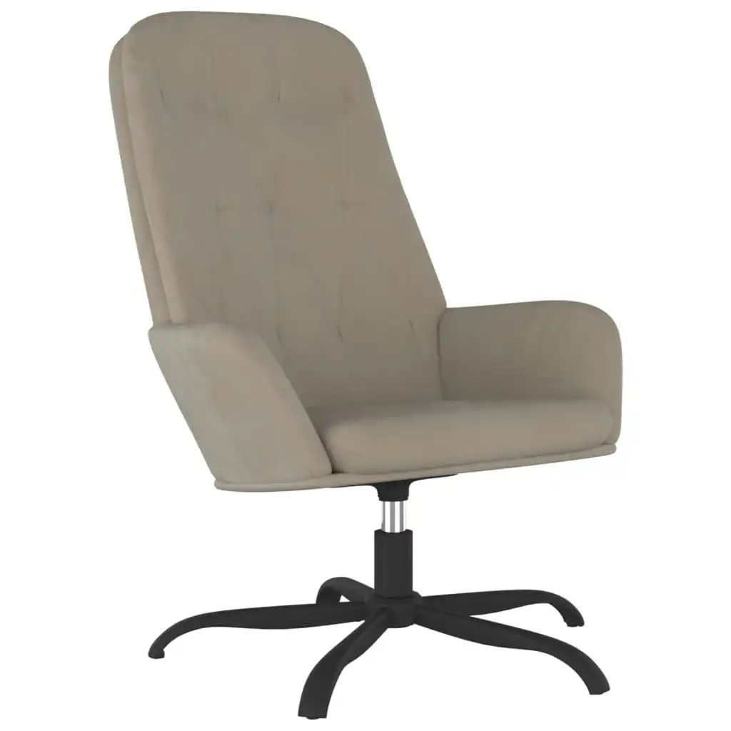 Relaxing Chair Light Grey Velvet 341205