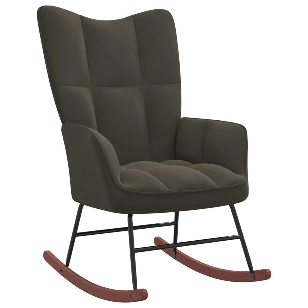 Rocking Chair Dark Grey Velvet 328140