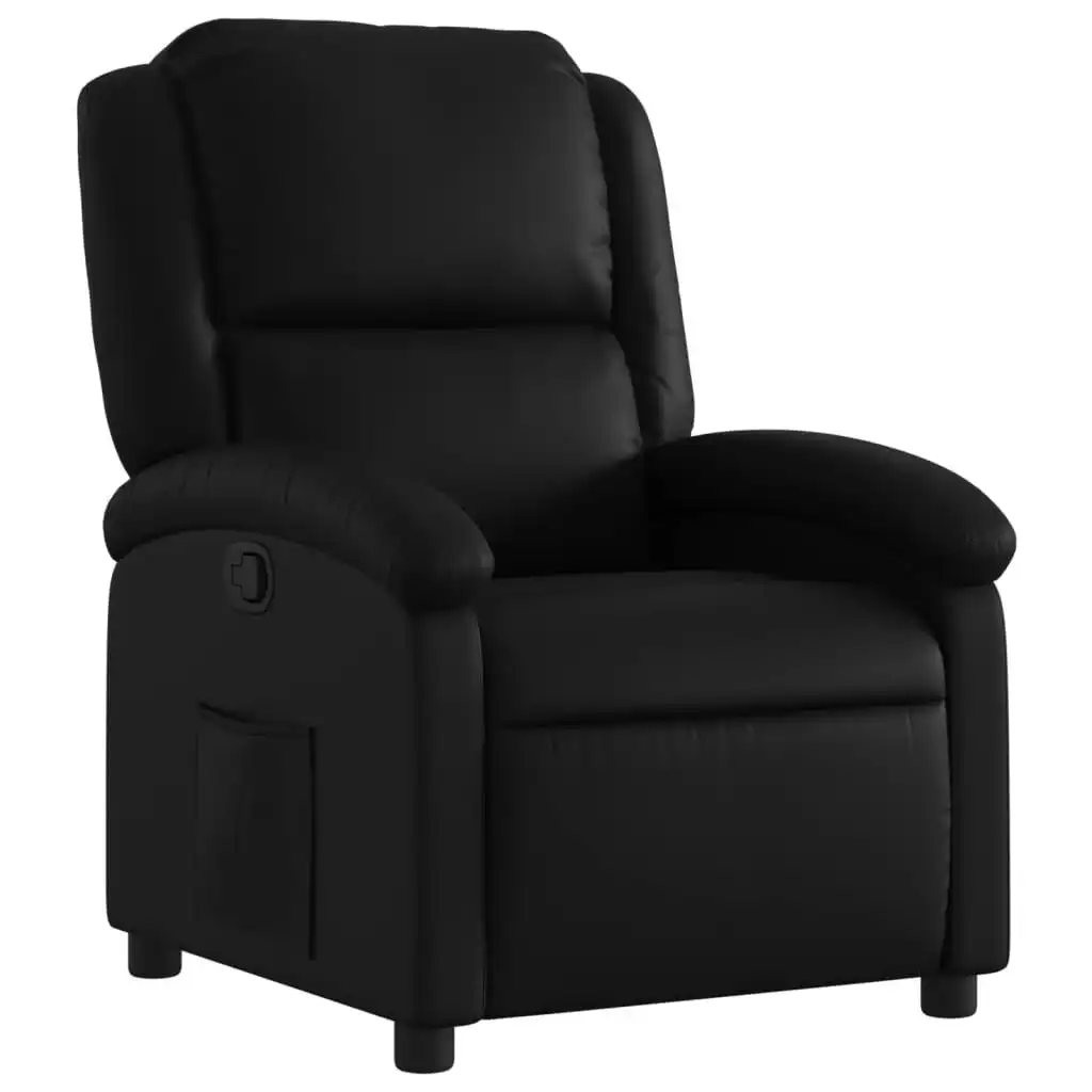 Recliner Chair Black Faux Leather 3205444