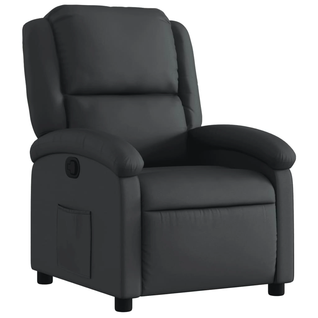 Recliner Chair Black Real Leather 371789