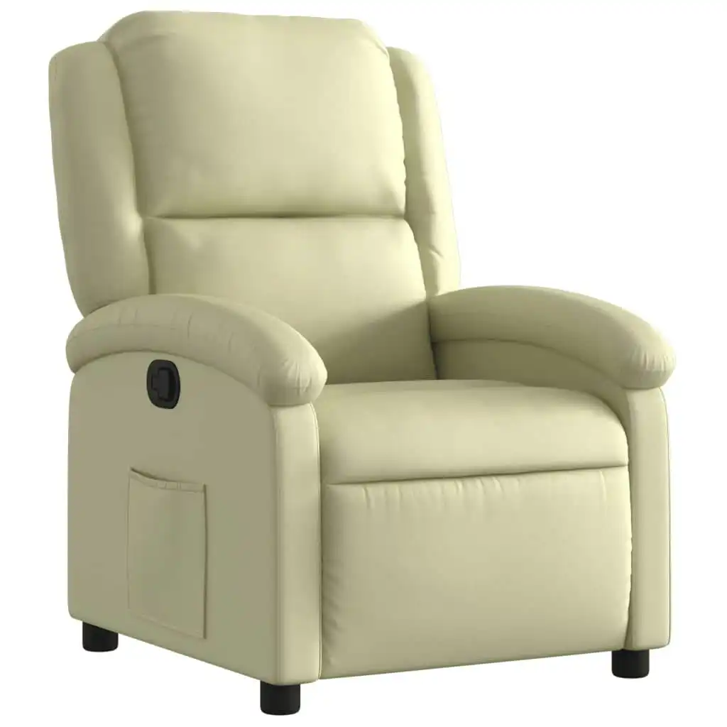 Recliner Chair Cream Real Leather 3205469