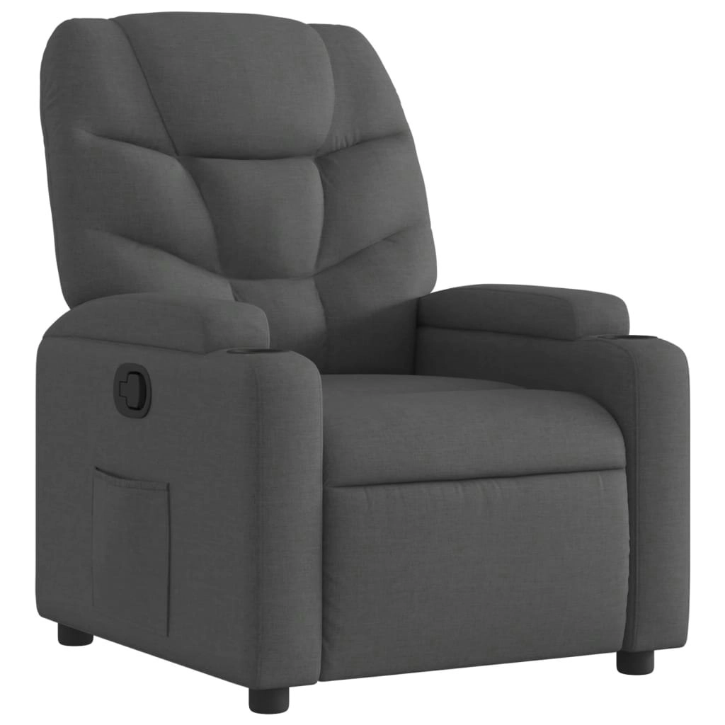 Recliner Chair Dark Grey Fabric 372442