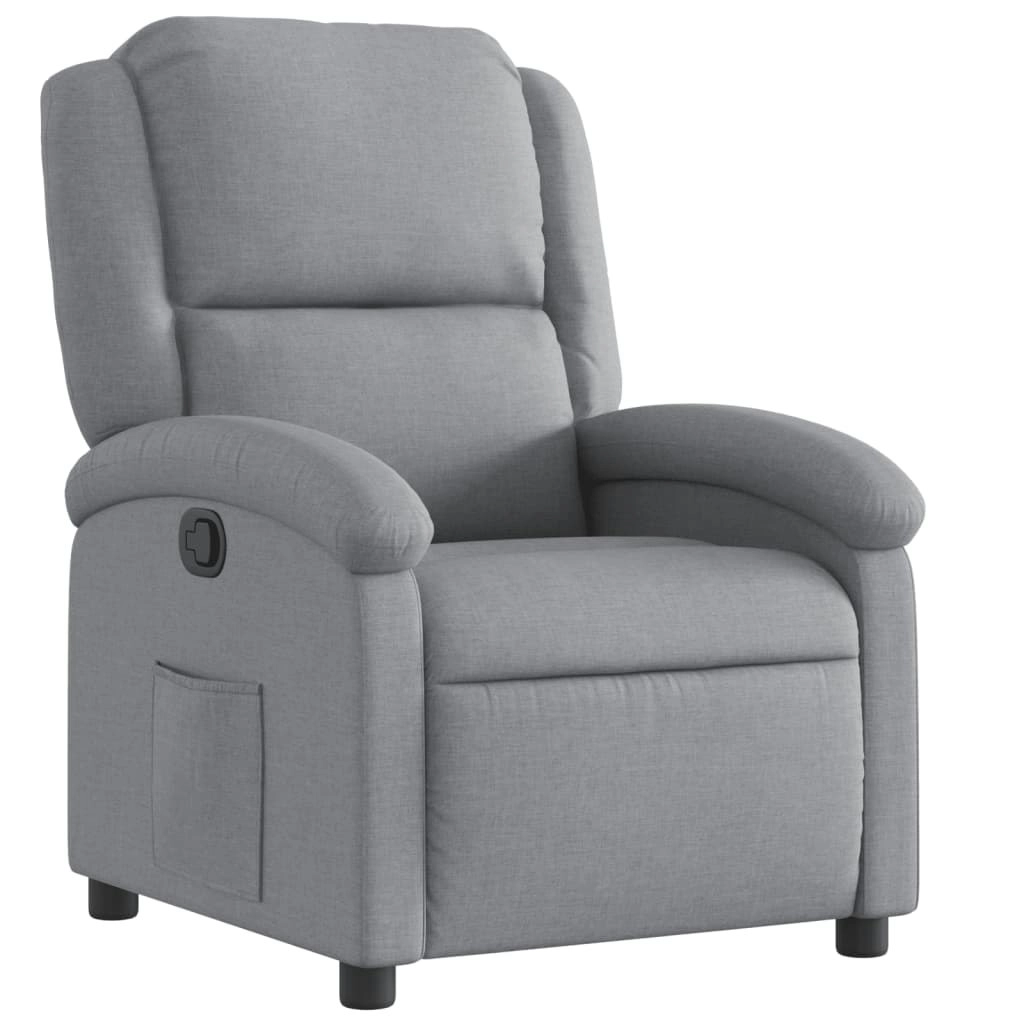 Recliner Chair Light Grey Fabric 371751