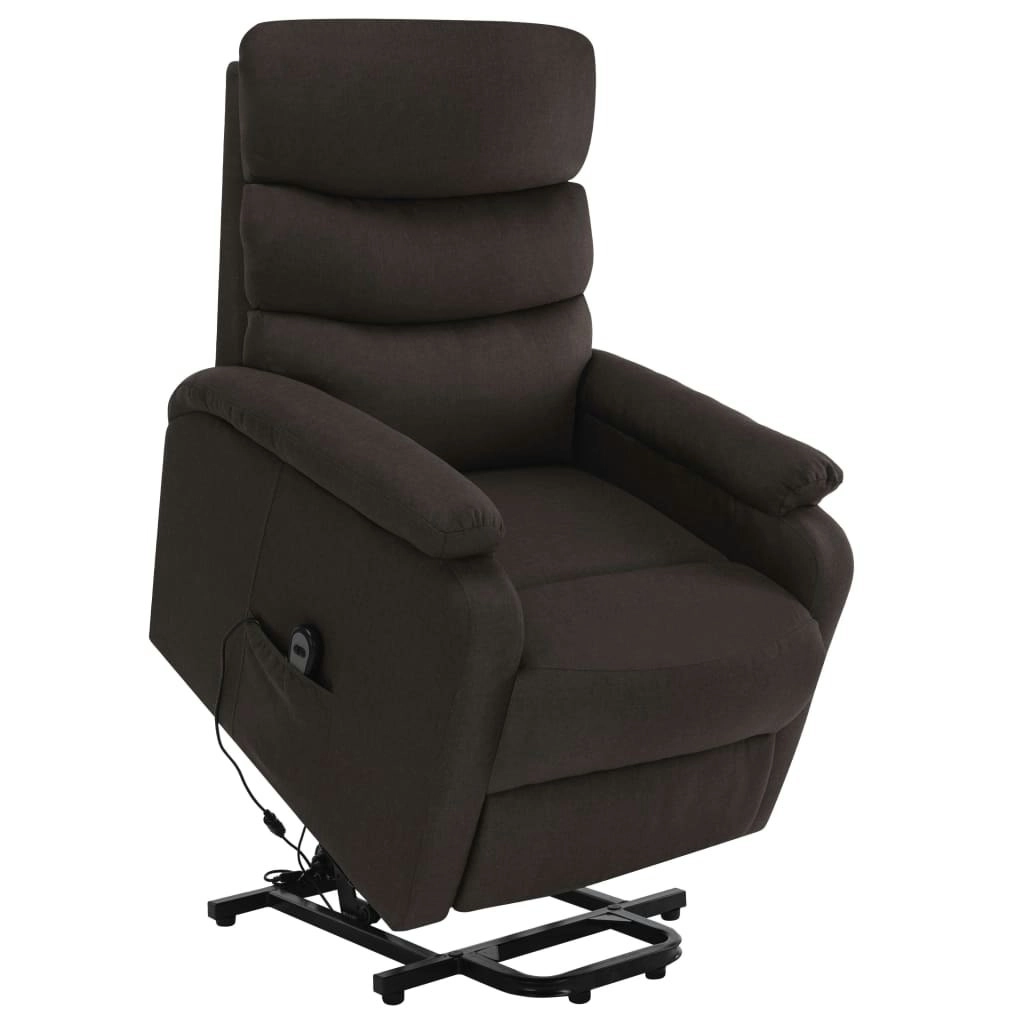 Stand up Massage Chair Dark Brown Fabric 321251