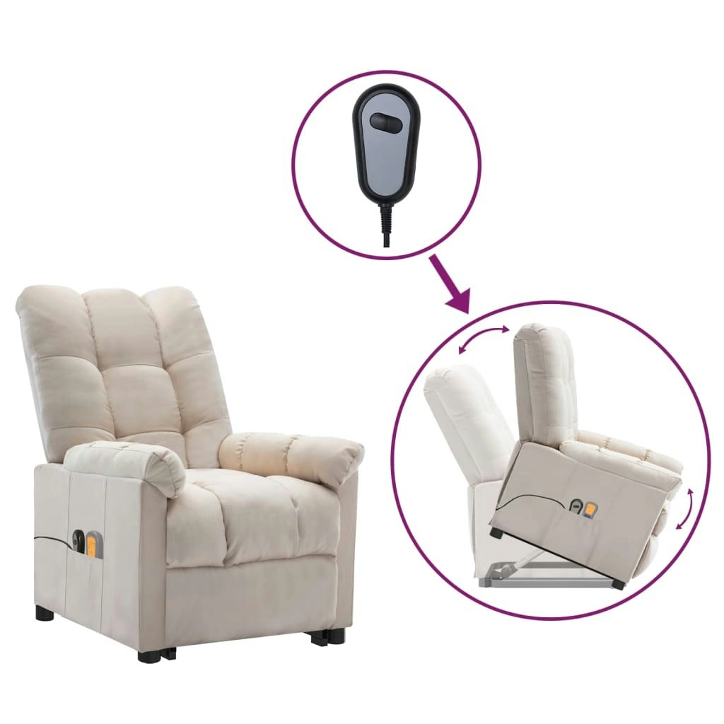 Stand up Massage Chair Cream Fabric 3152272