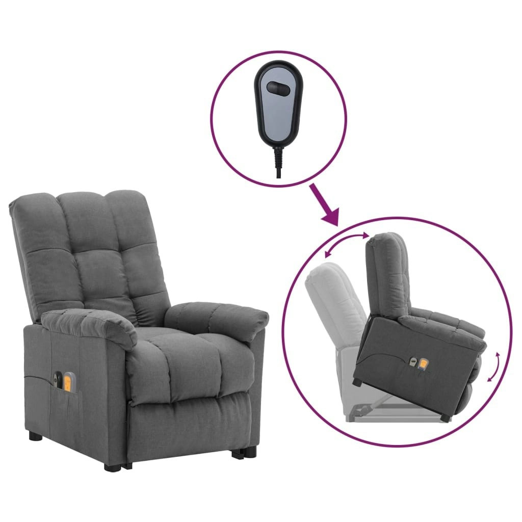 Stand up Massage Chair Light Grey Fabric 3152263