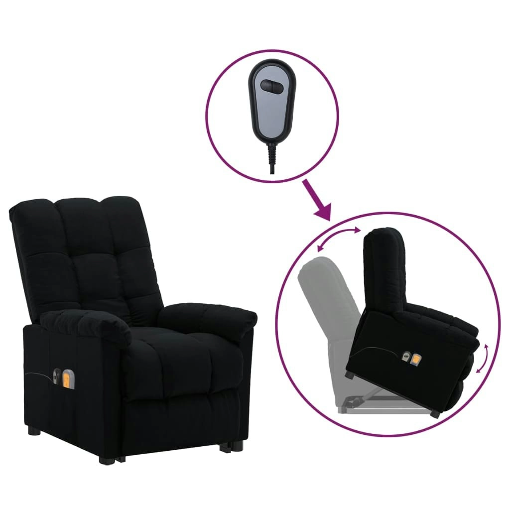 Stand up Massage Chair Black Fabric 3152265