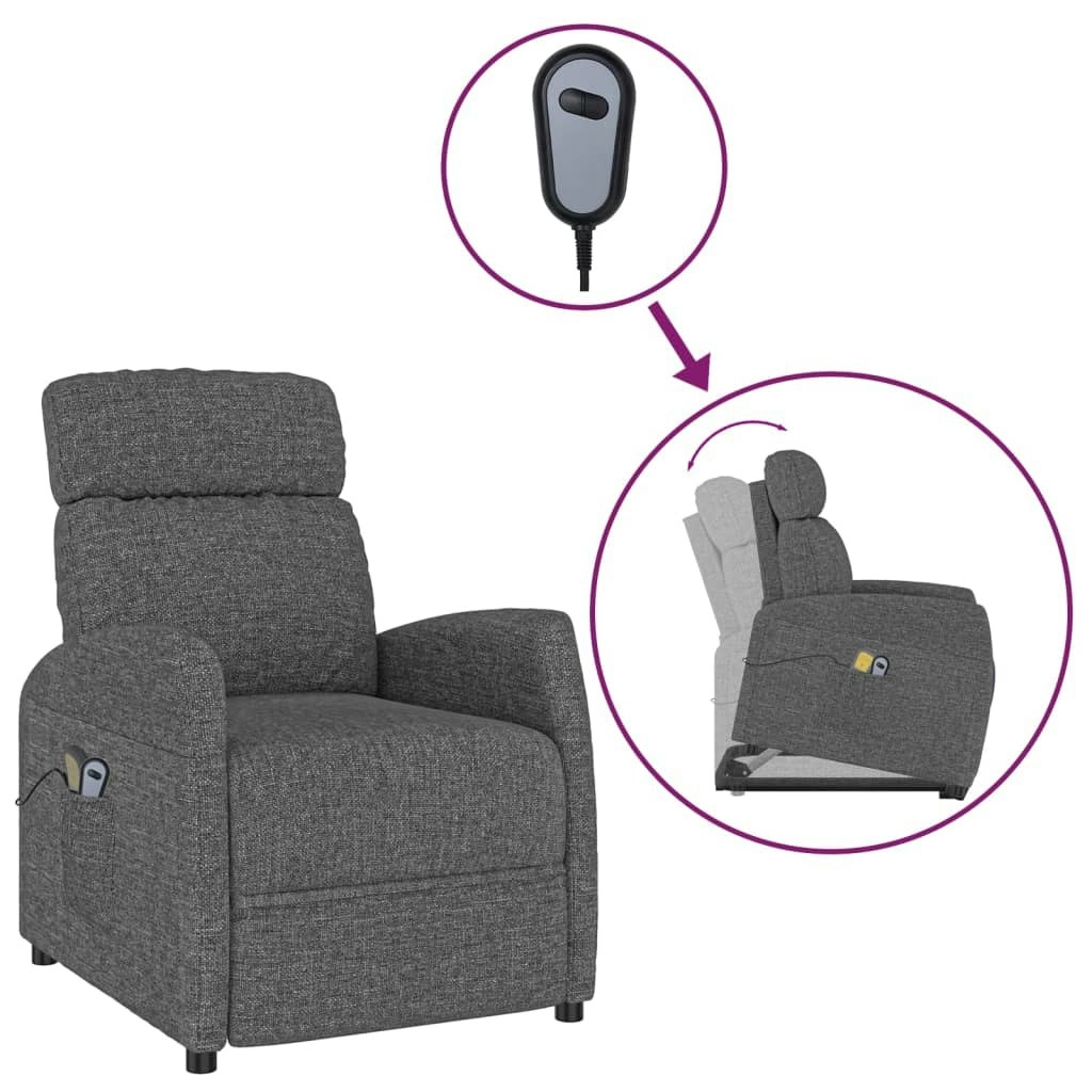 Stand up Massage Chair Dark Grey Fabric 3152226