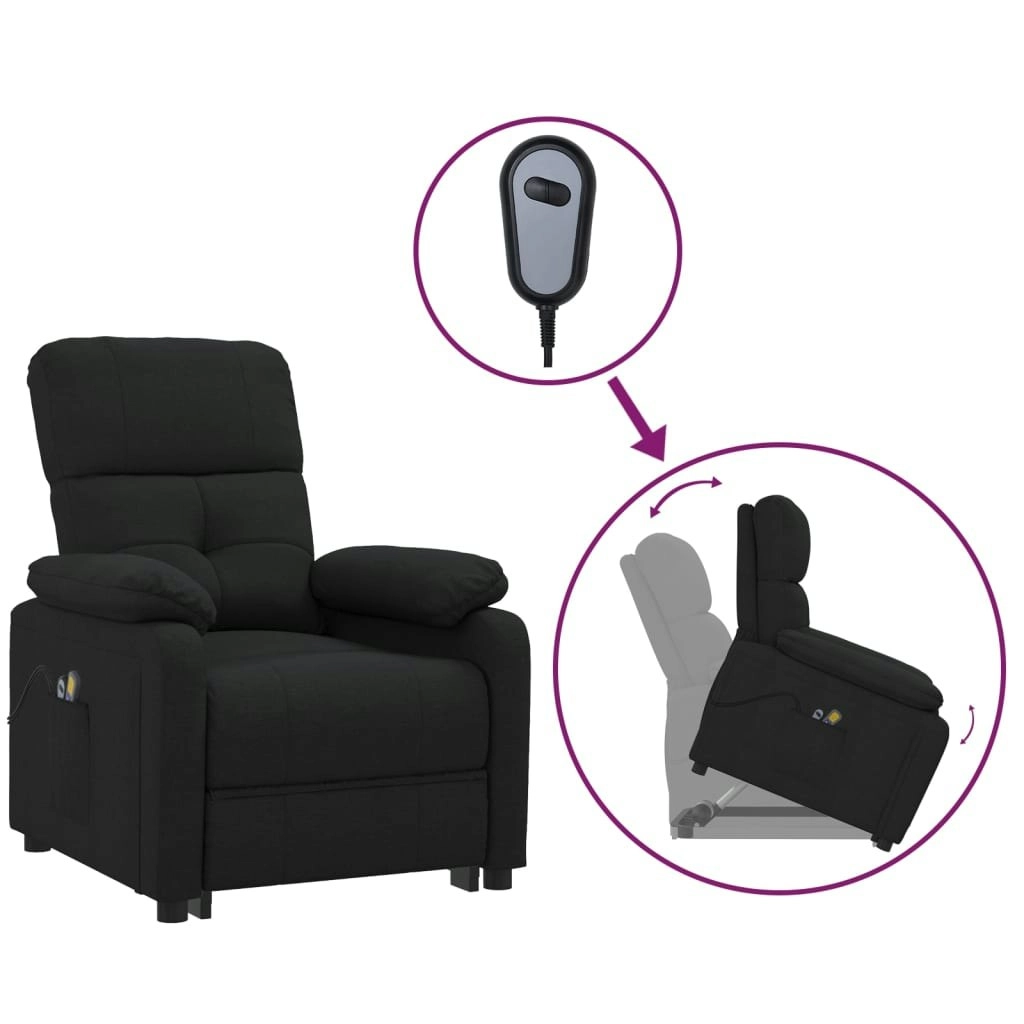 Stand up Massage Chair Black Fabric 3152165