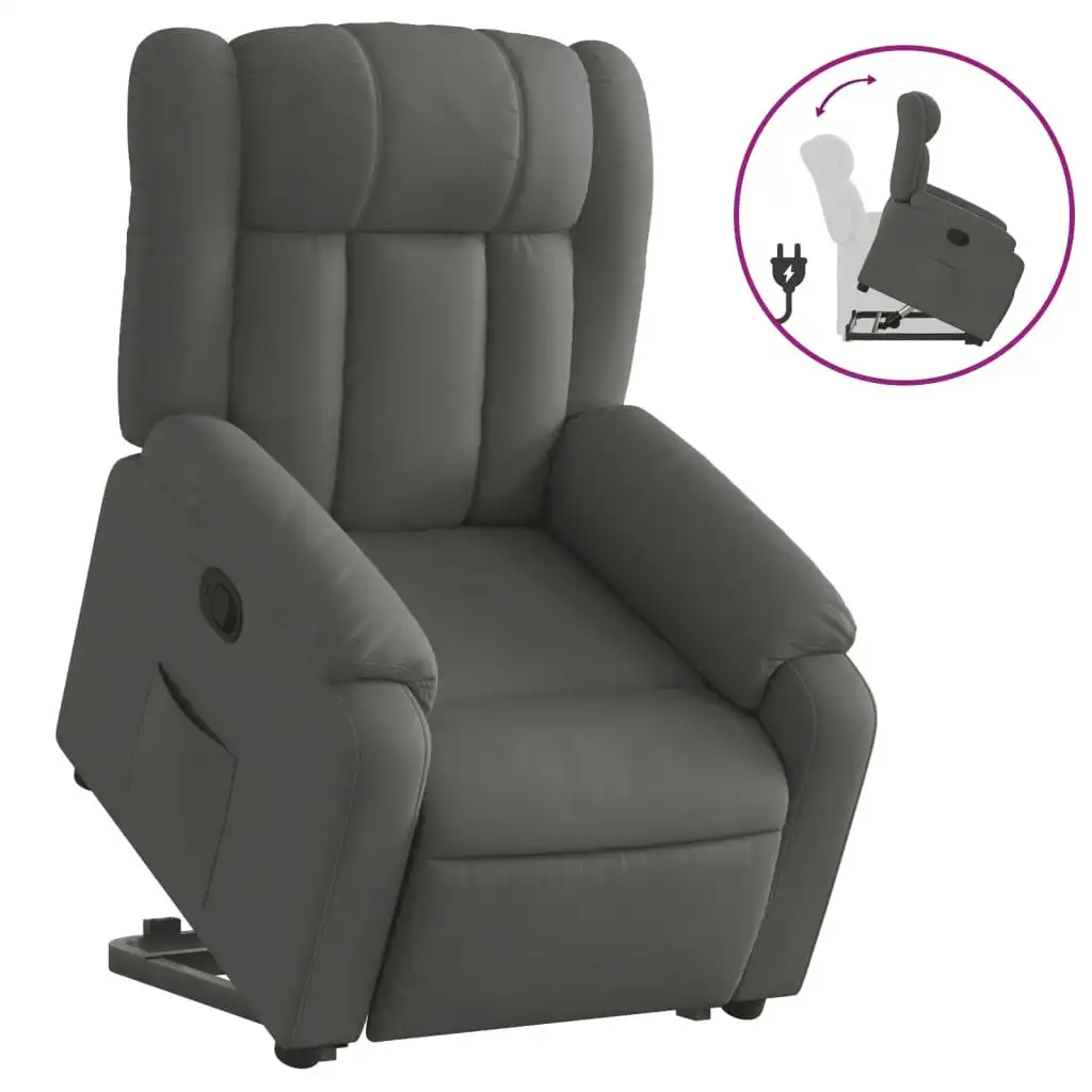 Stand up Recliner Chair Dark Grey Fabric 3205789