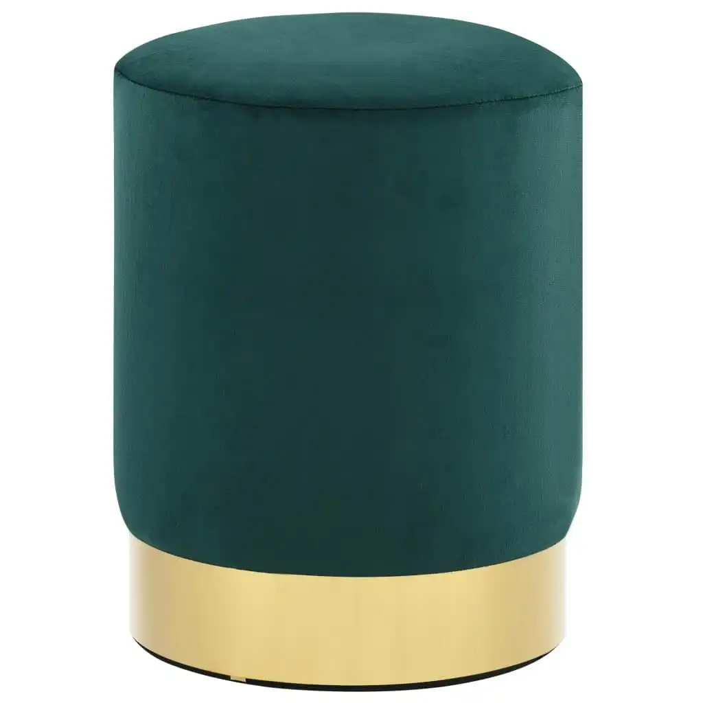 Stool Dark Green and Gold Velvet 249832