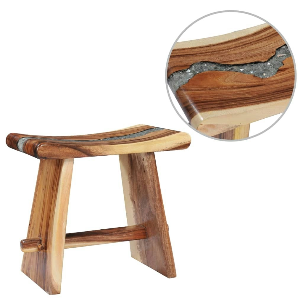 Stool Solid Suar Wood and Polyresin 281647