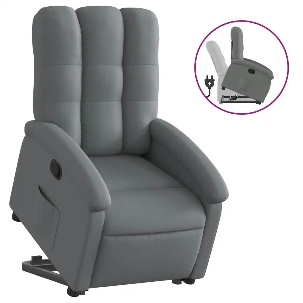 Stand up Recliner Chair Dark Grey Fabric 3205397