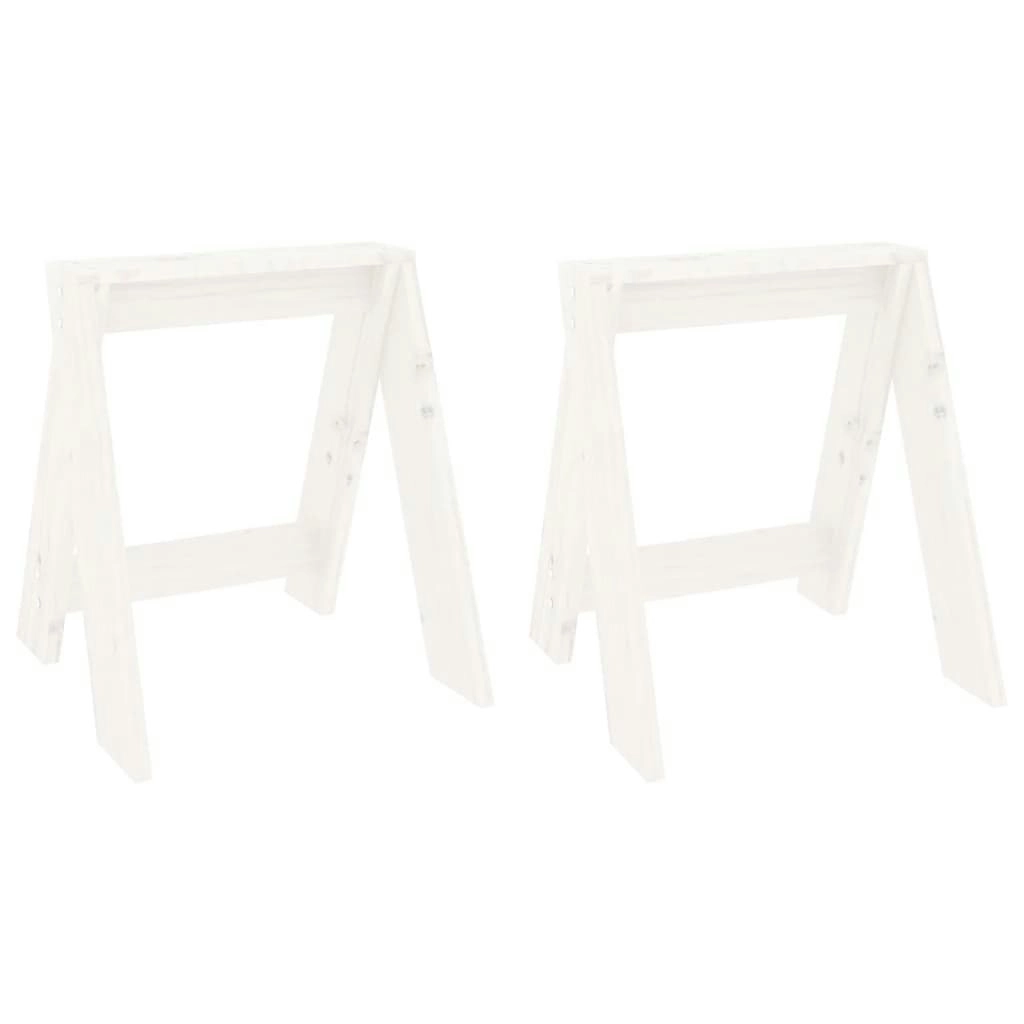 Stools 2 pcs White 40x40x45 cm Solid Wood Pine 823660