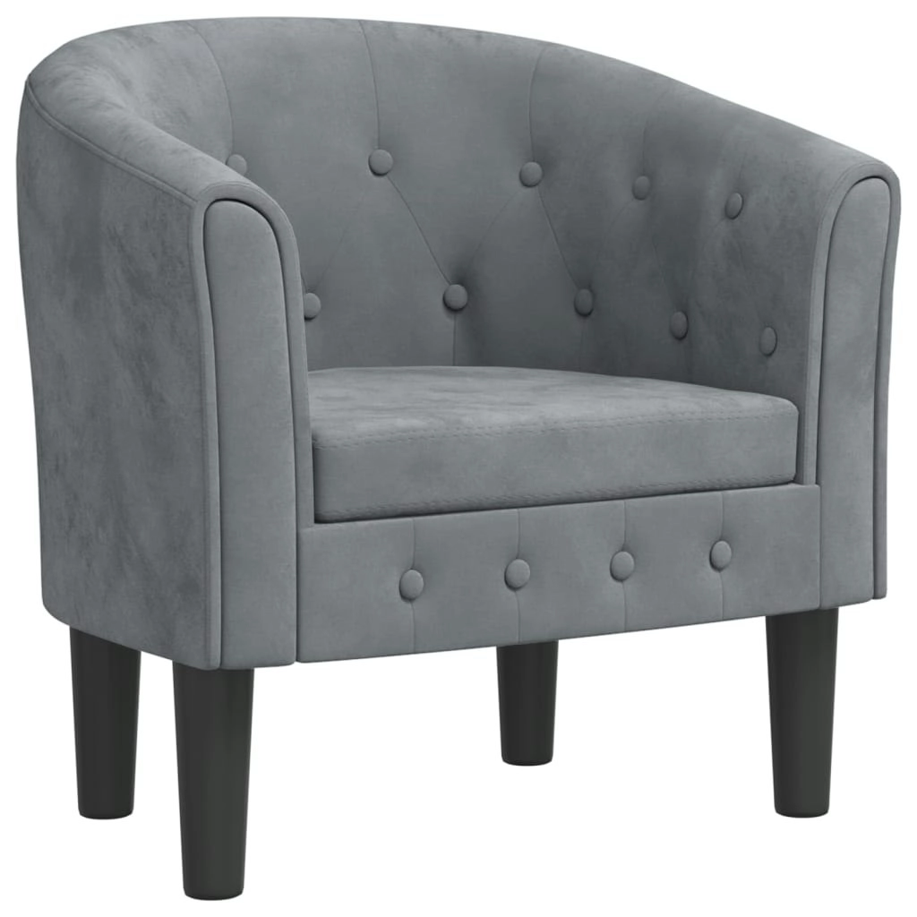 Tub Chair Dark Grey Velvet 356470