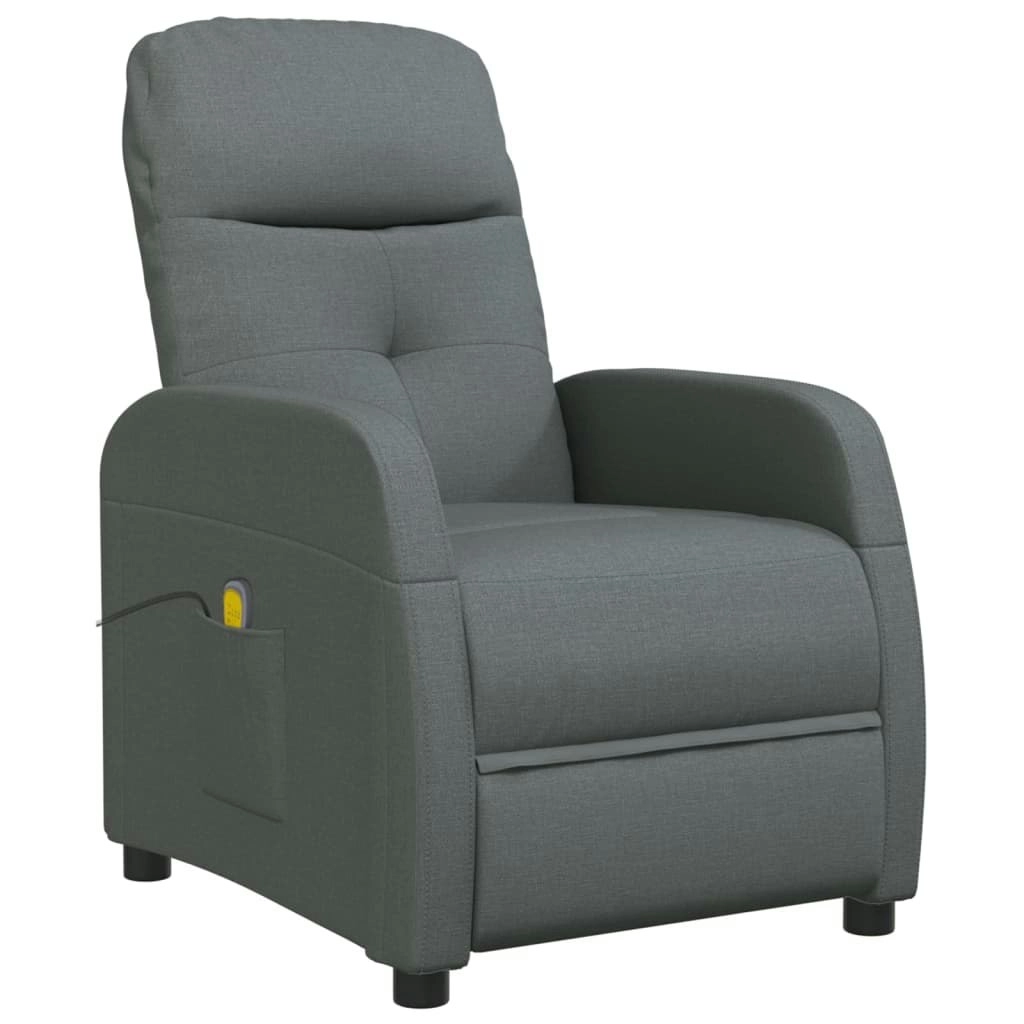 Massage Chair Dark Grey Fabric 289827