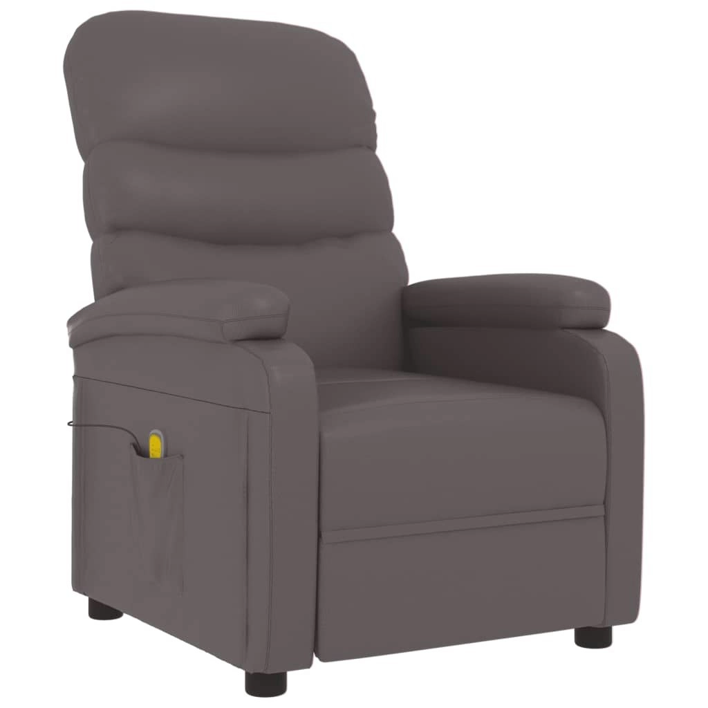 Massage Chair Grey Faux Leather 289692