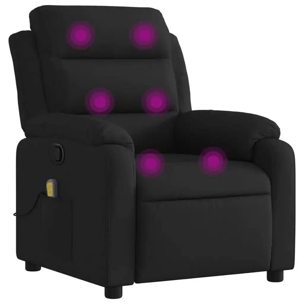 Massage Recliner Chair Black Fabric 3205725