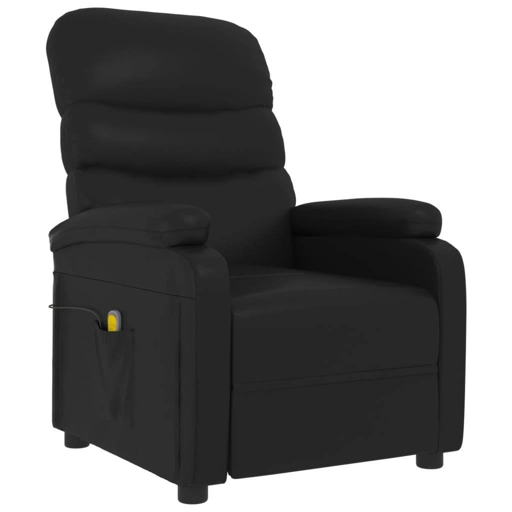 Massage Chair Black Faux Leather 289689