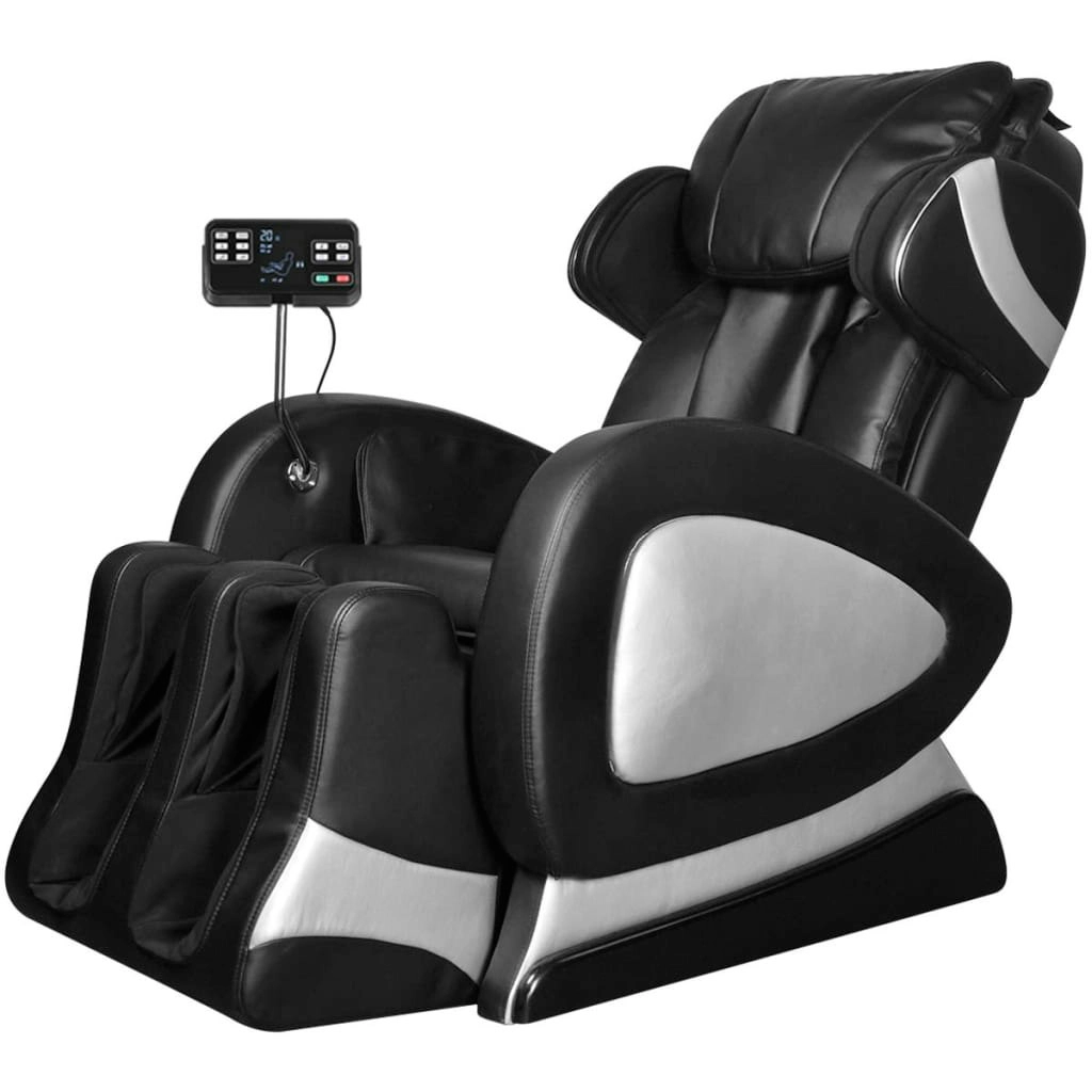 Massage Chair with Super Screen Black Faux Leather 244301