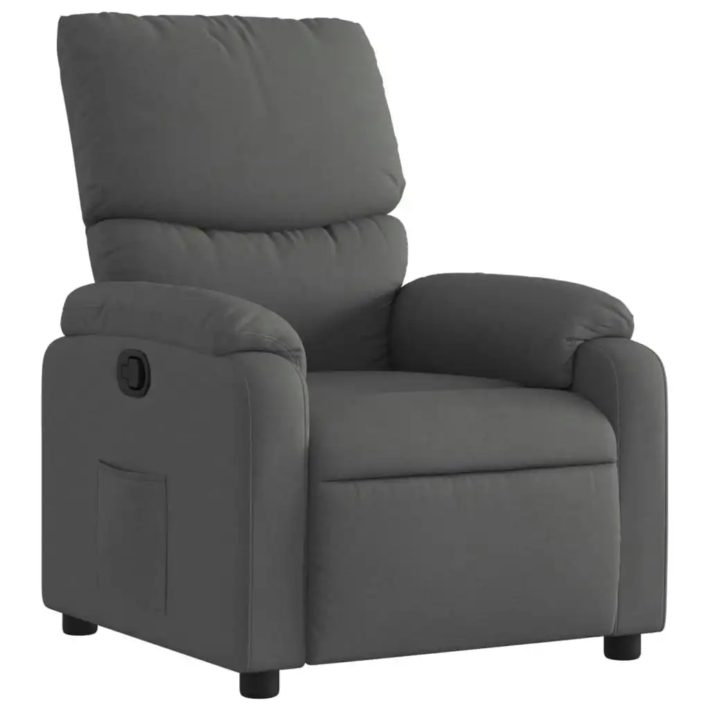 Recliner Chair Dark Grey Fabric 3205681