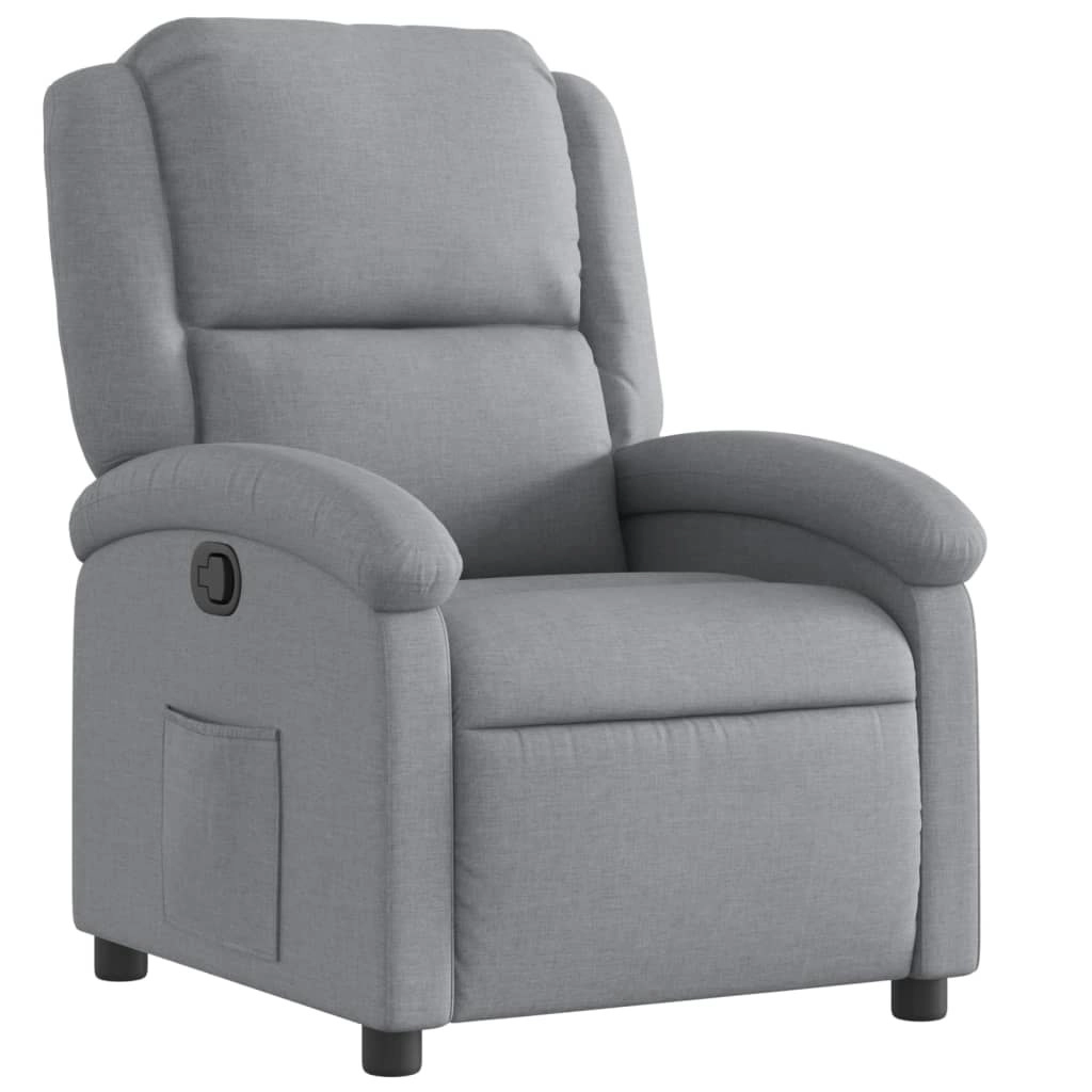 Recliner Chair Light Grey Fabric 3205412