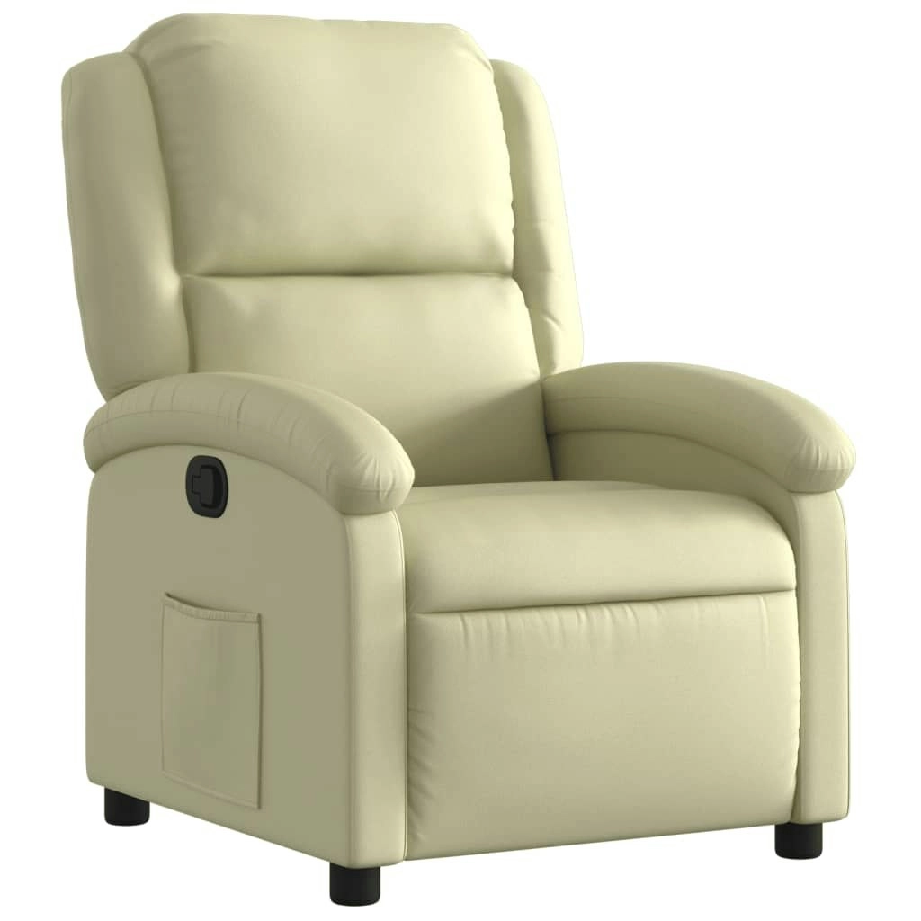 Recliner Chair Cream Real Leather 371791