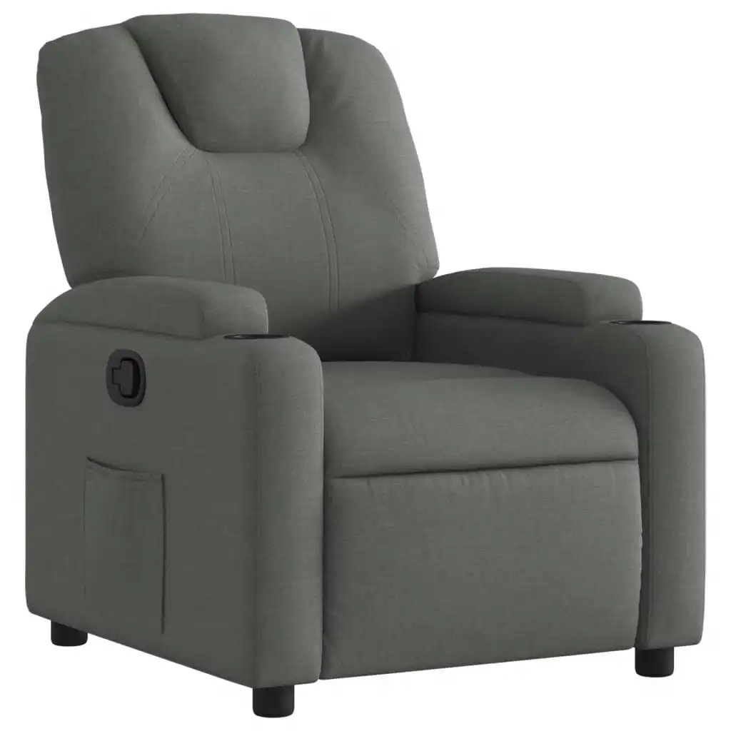 Recliner Chair Dark Grey Fabric 3205509