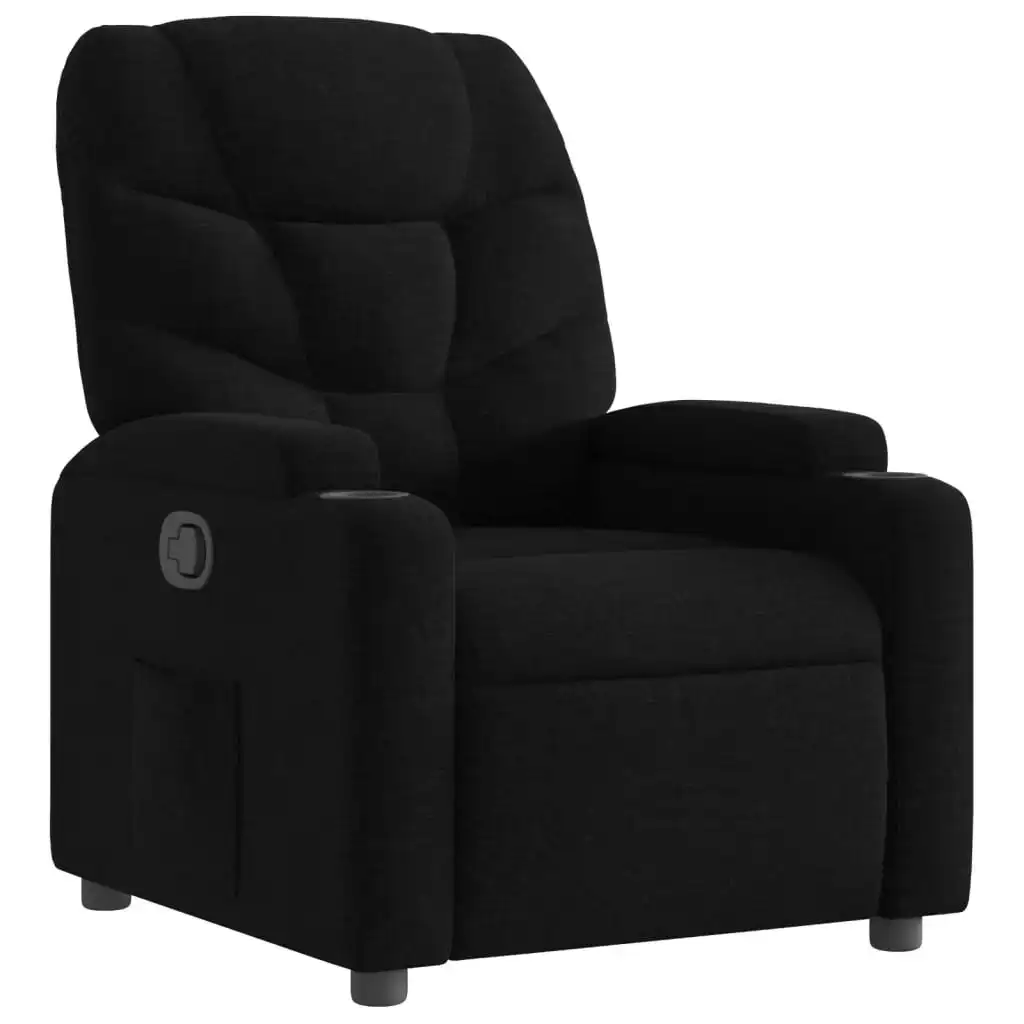 Recliner Chair Black Fabric 372443