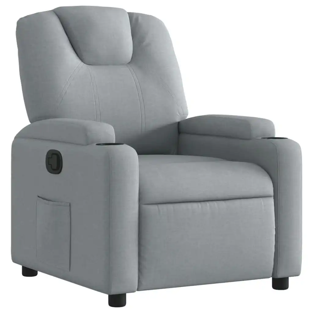 Recliner Chair Light Grey Fabric 372365