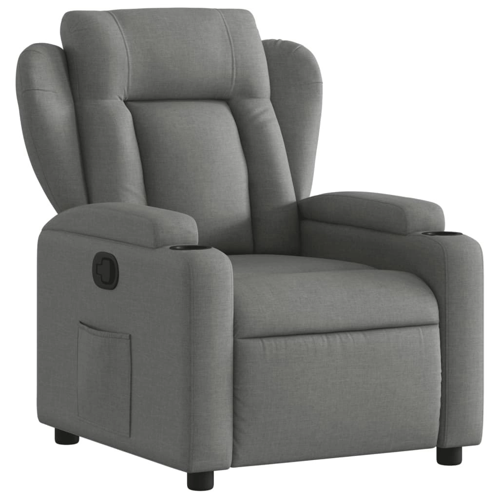 Recliner Chair Dark Grey Fabric 372404