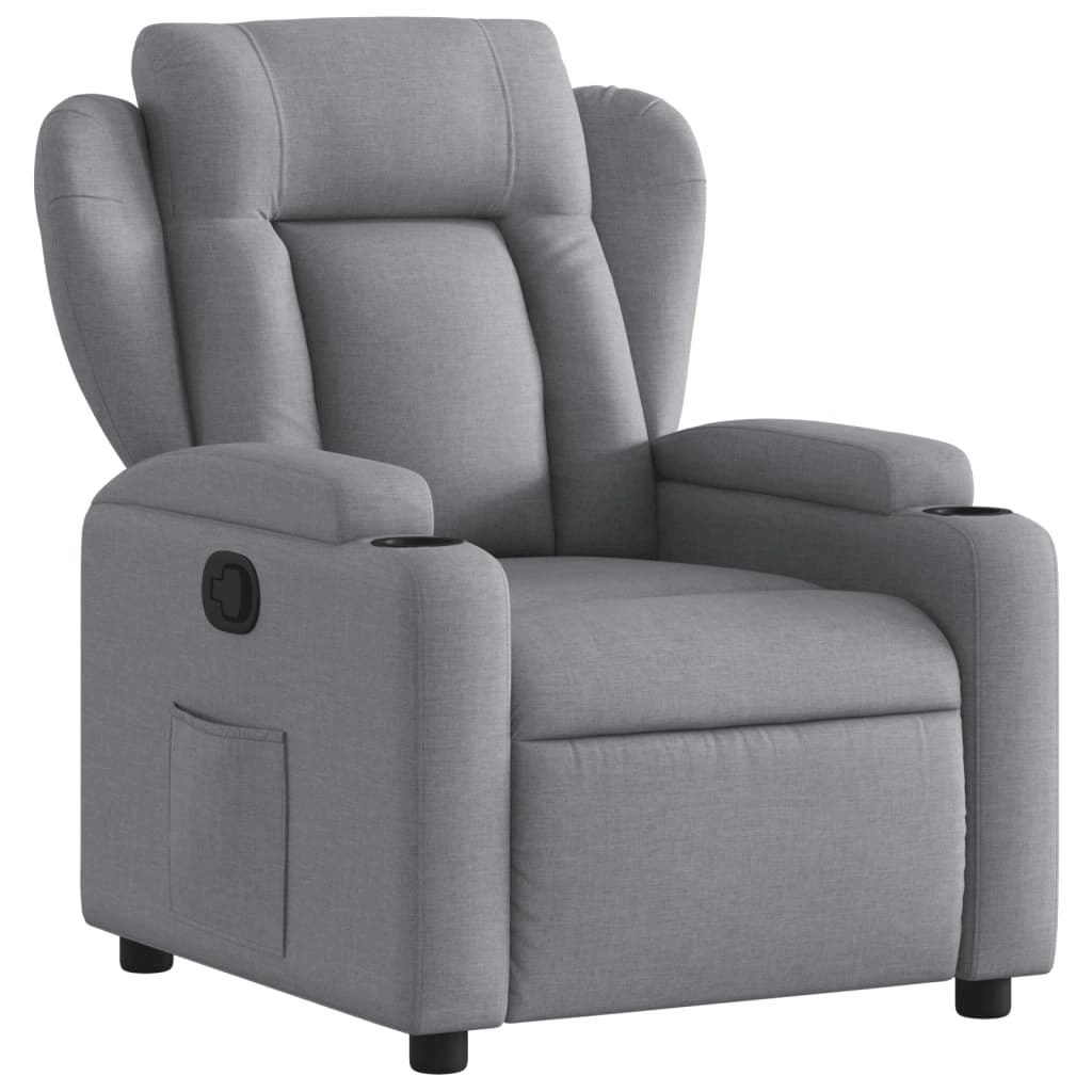 Recliner Chair Light Grey Fabric 372403