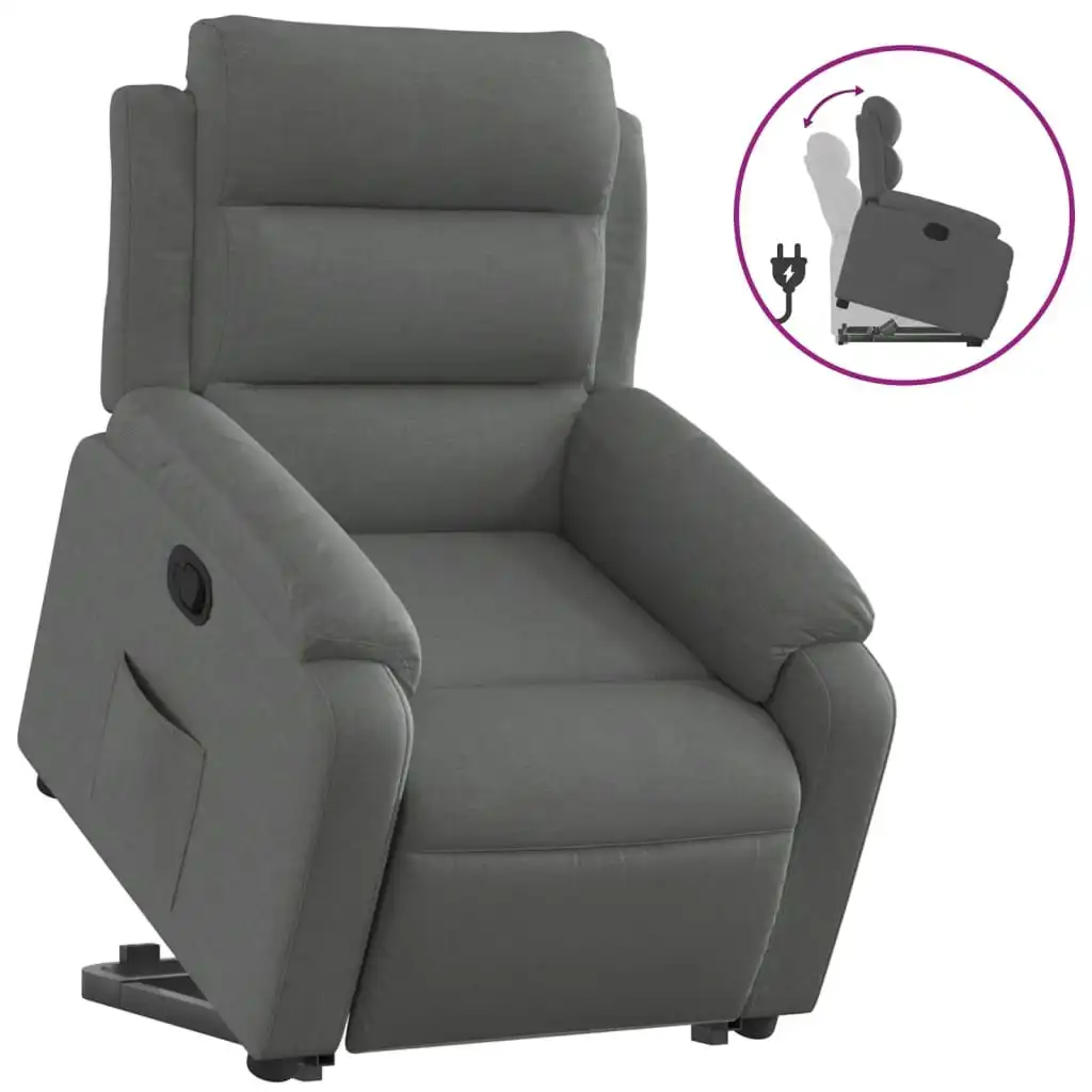 Stand up Recliner Chair Dark Grey Fabric 3205733