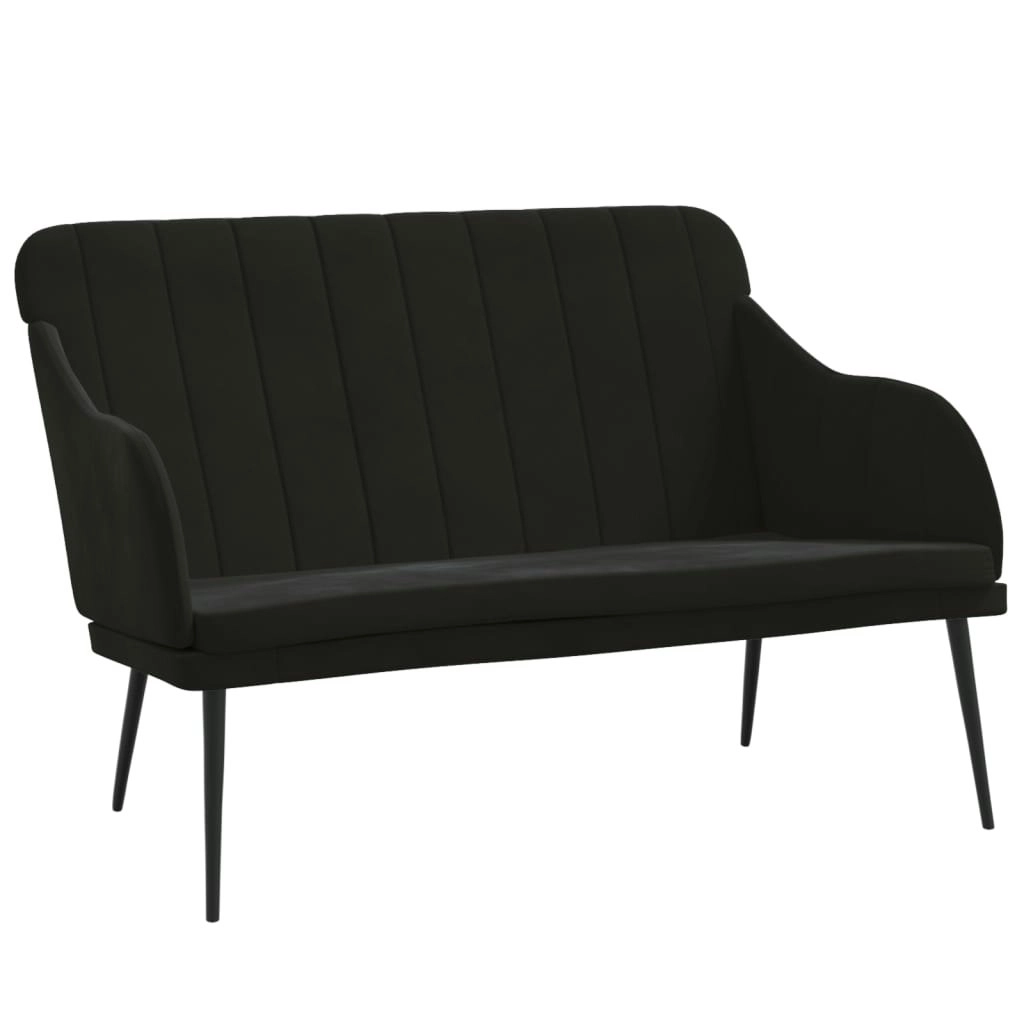 Bench Black 110x76x80 cm Velvet 351469