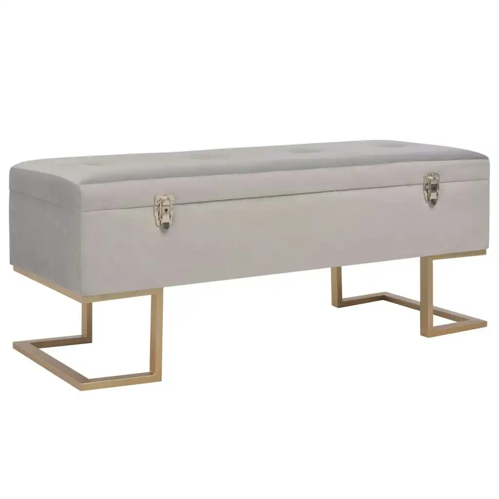 Bench with Storage Compartment 105 cm Grey Velvet 247573