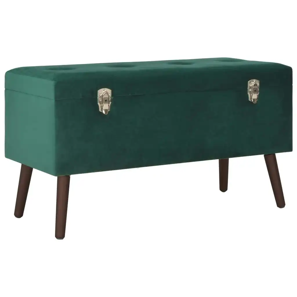 Bench with Storage Compartment Green 80 cm Velvet 3070668