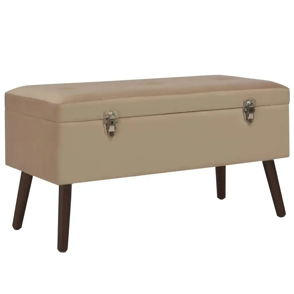 Bench with Storage Compartment Beige 80 cm Velvet 3070672