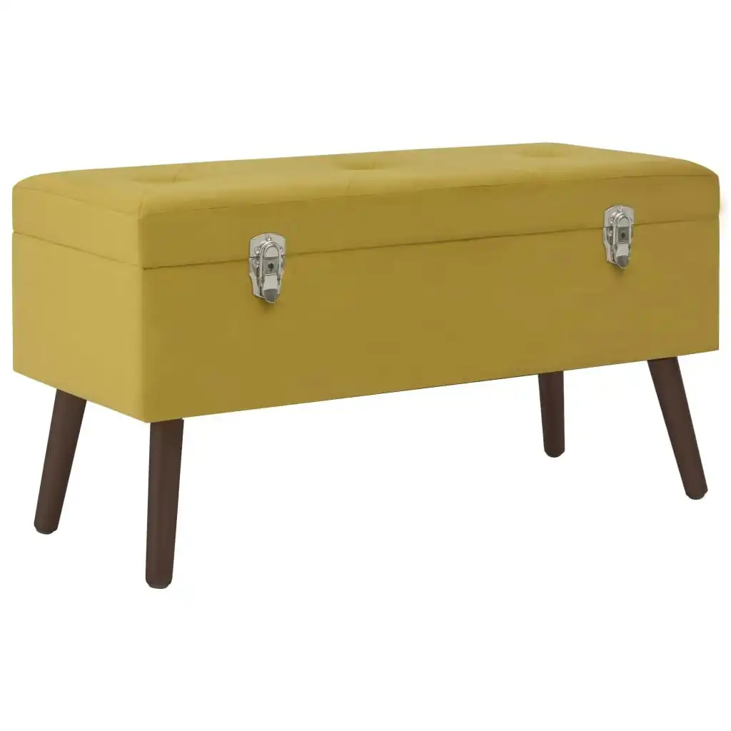 Bench with Storage Compartment Mustard Yellow 80 cm Velvet 3102957