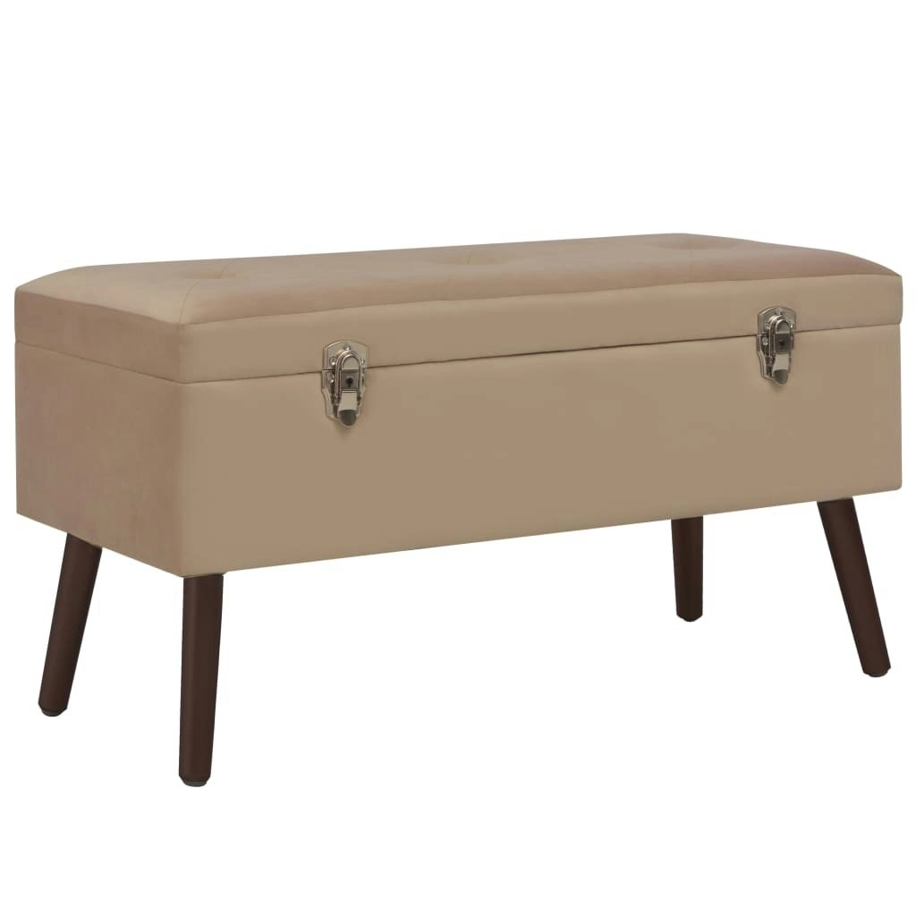 Bench with Storage Compartment Beige 80 cm Velvet 3102960