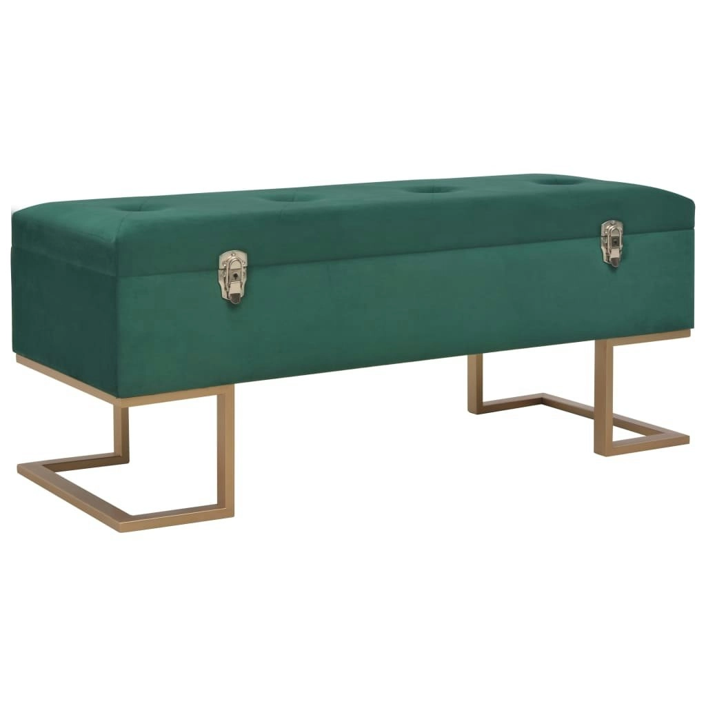 Bench with Storage Compartment 105 cm Green Velvet 247570